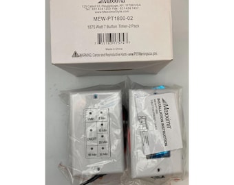 Maxxima MEW-PT1800-02 7-Button In-Wall Countdown Timer Switch, White, 2-Pack