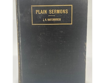 J H Hartenberger Plain Sermons 1925 First Edition Concordia Publishing House
