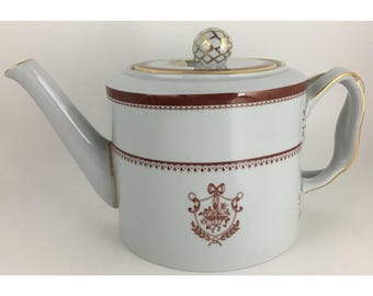 Spode Newburyport Y3360 Red Teapot & Lid