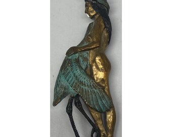 Cavin Richie Bronze Heron Lady Brooch Pin Patina Finish