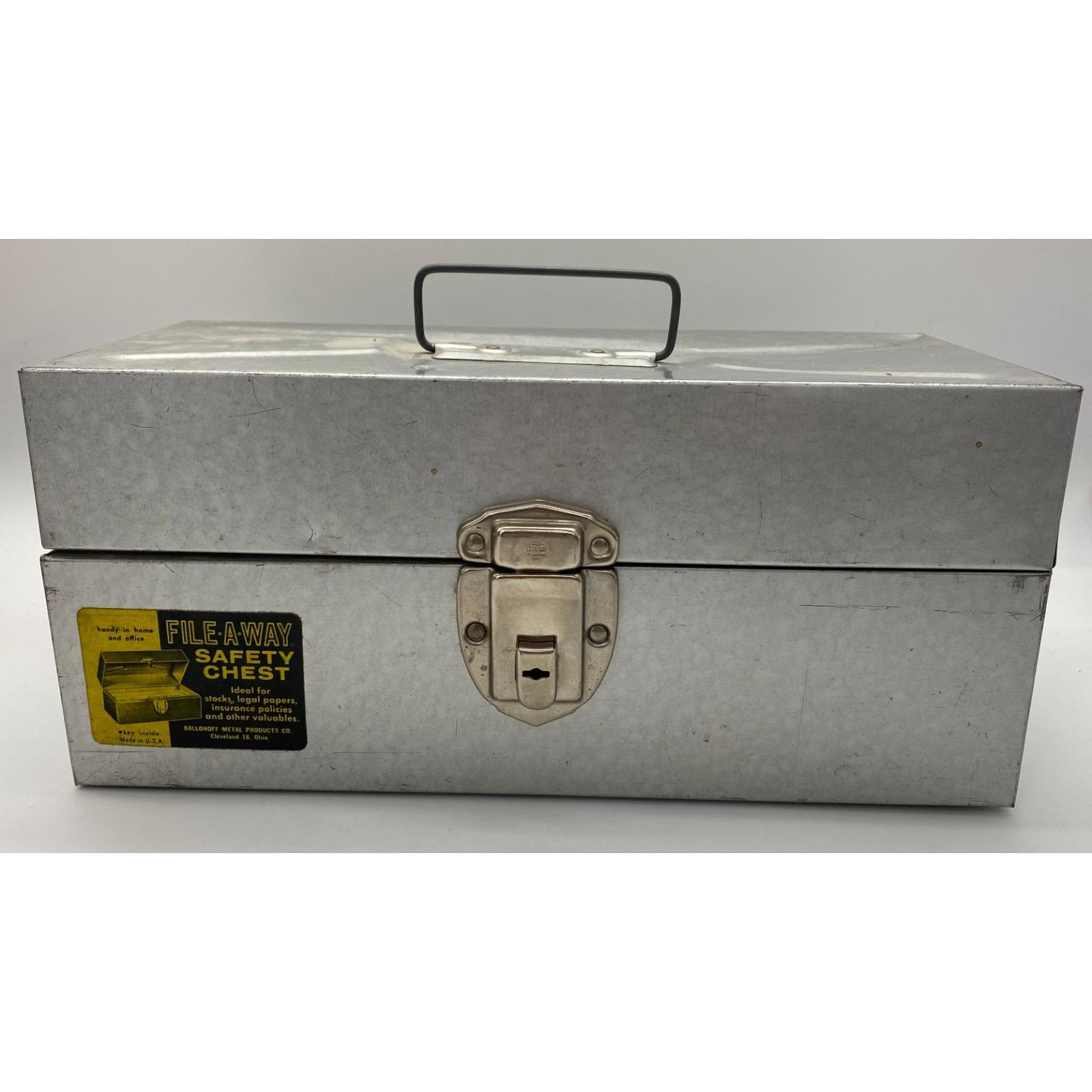 Vintage Metal File-a-way Safety Chest Document Box Ballonoff USA