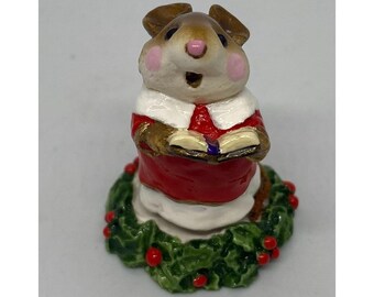 Wee Forest Folk Choir Mouse M-147 Christmas Caroler Miniature Figurine Retired