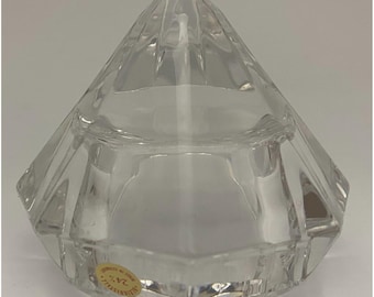 Bleikristall 24% Lead Crystal Paperweight Clear Diamond Pyramid Germany 3"