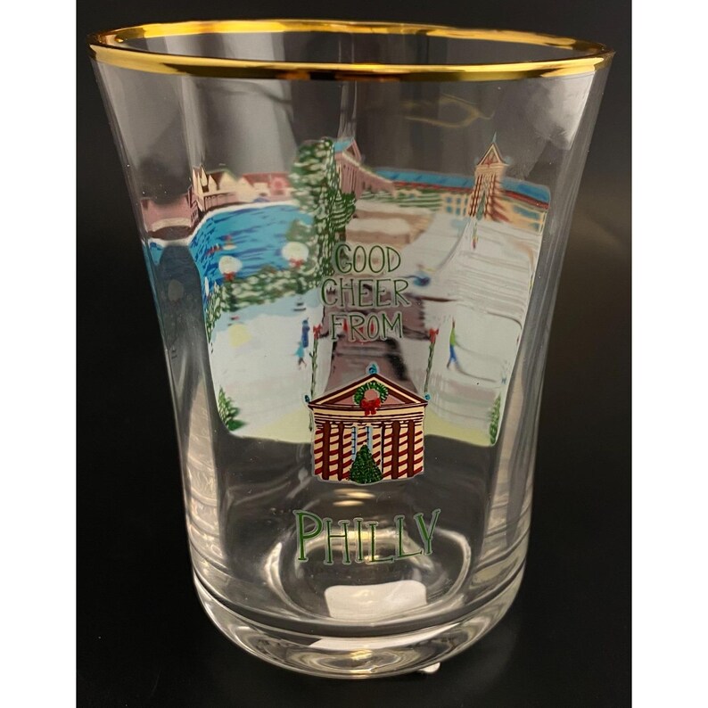 Anthropologie Holiday in the City Philly Juice Glass image 2