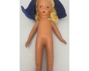 Vintage 1940's - 1950's Nancy Ann Storybook Doll Hard Plastic Blonde 5.25"