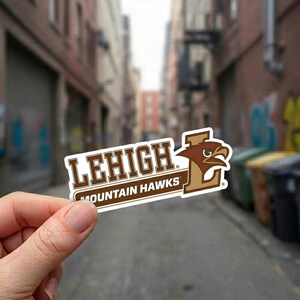 Lehigh University Mountain Hawks 4 Inch Wide Colorful Vinyl Flat Magnet - Officially Licensed Collegiate Product, Lehigh Fan Gear, Magnet