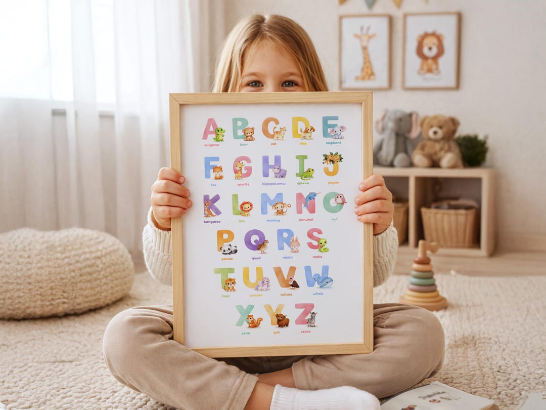 Animal Alphabet Poster, Nursery Wall Art, Kids Learning Print (digital ...