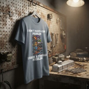 Camiseta de algodón unisex con estampado de coches en 9 colores.