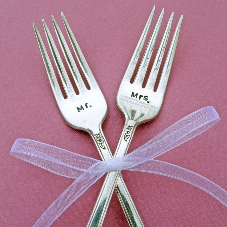 Wedding Forks Mr. and Mrs. forks Custom Wedding Forks Etsy