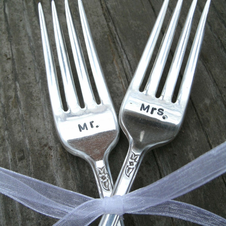 Wedding Forks Mr. and Mrs. forks Custom Wedding Forks Etsy