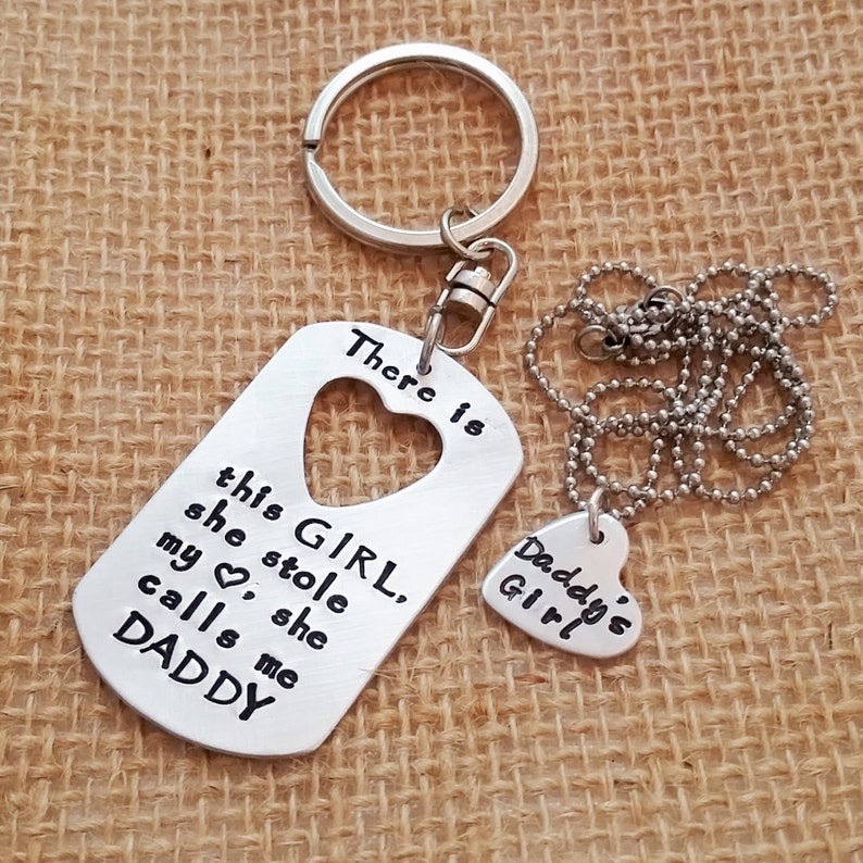 Daddy Daughter Necklace and Dog Tag Dad Dog Tag Dad Etsy
