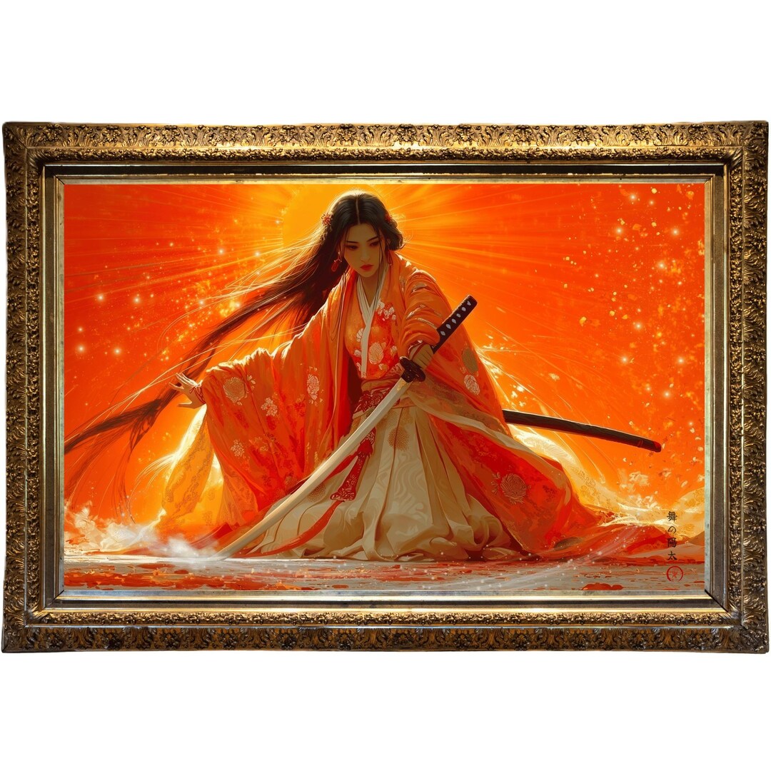 Amaterasu Wall Art | Japanese Sun Goddess Print | Shinto Deity Poster ...