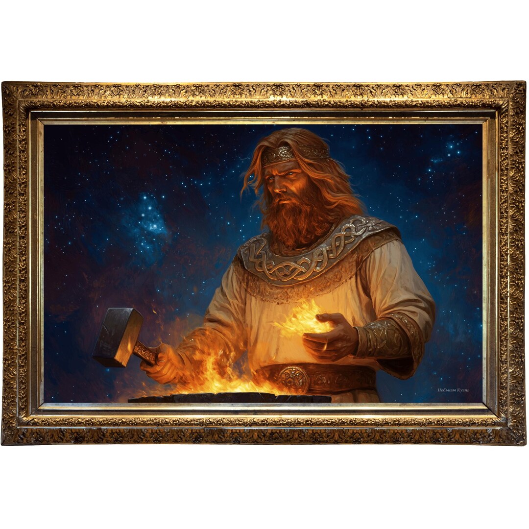 Svarog the Slavic God of Fire and Creation Print | | Ancient Slavic ...