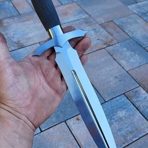 Handmade D2 Tool Steel Outdoor Hunting Dagger Knife & Leather Sheath Gift for Him