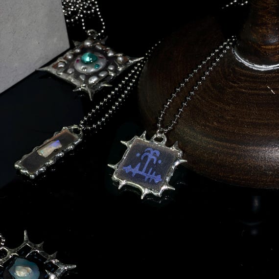 Spiky Soldered Necklace: [Series #4] Alt Grunge Necklace, Punk  Jewellery, Statement Pendant, Handmade Soldering