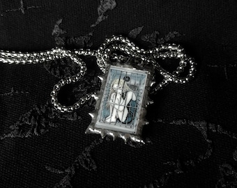 Spiky Soldering Necklace: Alt Butterfly Jewellery, Handmade Soldered Charm, Dark Dreamcore, Asian Grunge Statement