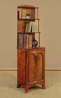 Solid Mahogany Display Cabinet | Graduated Shelves & Lower Cupboard | Antique Slim Storage product logo