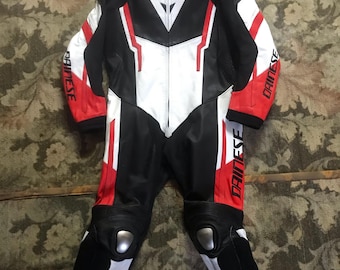 Motorbike Racing Leather dainese Suit | MotoGP Motorcycle Cowhide Leather 1-Piece Suit | Custom Biker Racing Gear