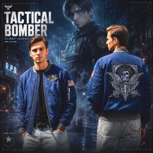 Leon kennedy blue bomber jacket - Etsy 日本