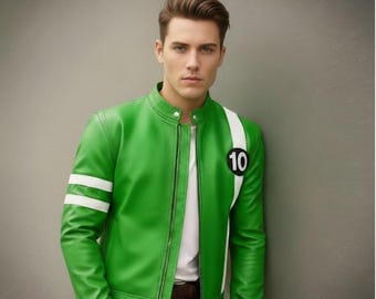 Ręcznie robiona zielona kurtka superbohatera cosplay Ben 10 Ryan Kelley Alien Swarm Tennyson Halloween Costume