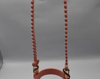 Pink Silicone Tumbler Cup Lanyard Strap Holder