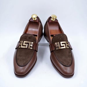 Herren Handgefertigte Wildleder Loafers, Klassische Slip-On Formelle Freizeitschuhe Bild 1