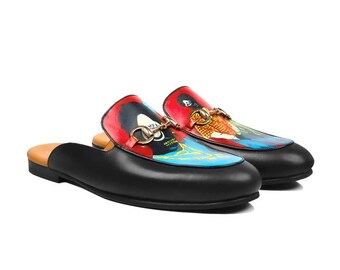Lambeth - Men's Black Hand Painted Slipper