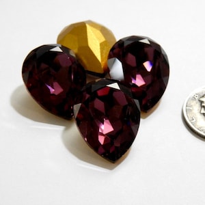 Amethyst GF  20x15mm Vintage Swarovski 4320 Teardrop Stone 1 Piece