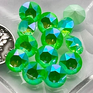 Electric Green Ignite Glacier Blue UNF (39ss - 8mm) Swarovski 1088  Xirius Chatons Rhinestones