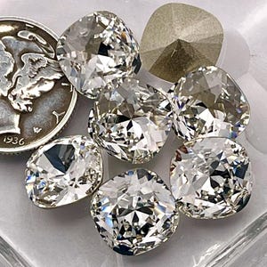 Clear Crystal F 10mm Swarovski Art  4470 Cushion Cut Stone