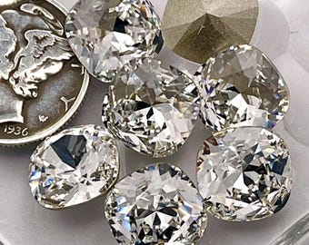 Clear Crystal F 10mm Swarovski Art  4470 Cushion Cut Stone