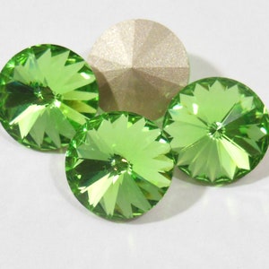 Peridot F 12mm Preciosa 1122 Rivoli Stone  2 or 6 Pieces
