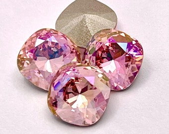 Creme Rose F 10mm Swarovski Art  4470 Cushion Cut Stone
