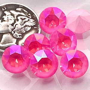 Rose électrique bleu glacier Ignite UNF (39ss - 8 mm) Swarovski 1088 Xirius Chatons strass