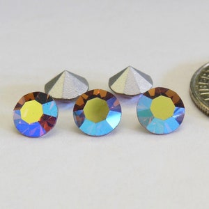 Light Smoked Topaz AB F 29ss - 6mm Vintage Swarovski 1100 Chatons