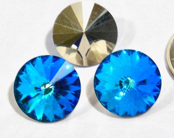 Bleu Bermudes CAL 14 mm Preciosa 1122 Rivoli Stone