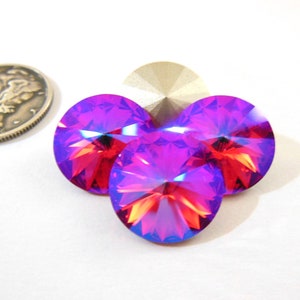 Light Siam Sparkles F 12mm or 14mm Preciosa 1122 Rivoli Stone