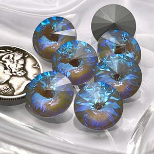 Serene Grey Delite UNF 12 mm en 14 mm Swarovski 1122 Rivoli-stenen