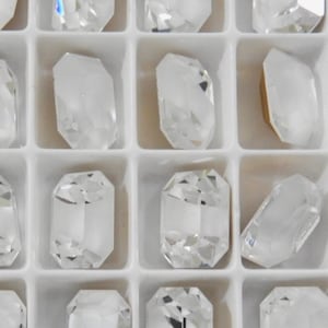 White Givre GF 10x8mm RARE  Vintage Swarovski 4610  Rectangle Stone