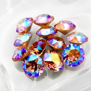 Reine des pêches F 39ss - 8 mm Swarovski 1088 Xirius Chatons strass