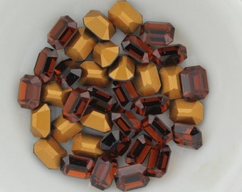 Swarovski 4600 Smoked Topaz 8x6mm Vintage Crystal Stones F