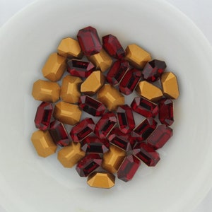 Swarovski 4600 Siam 8x6mm Vintage Crystal Stones Foiled