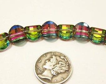 Cuentas de pagoda Swarovski 5107 de Vitrail Medium II UNF de 10 mm, 1 izquierda y 1 derecha