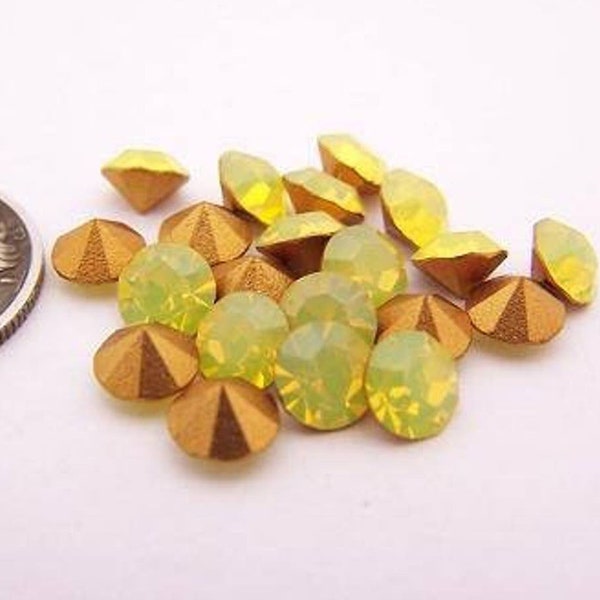 Yellow Opal GF 24ss - 5mm  Vintage Swarovski Art 1100 Chatons