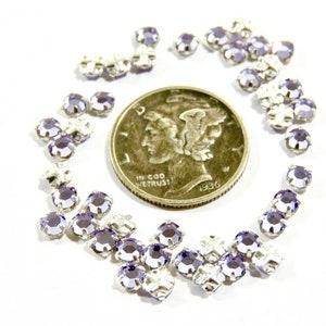 Amatista clara 12ss - Montees de rosas Swarovski vintage de 3 mm