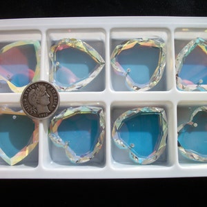 Swarovski 6225 Crystal AB or Glacier Blue 28mm Heart Pendant 1 Piece 28mm - Crys AB 1 PC