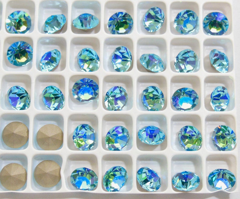 39ss - 8mm Aqua Bohemica Sparkles F Preciosa Maxima Chatons