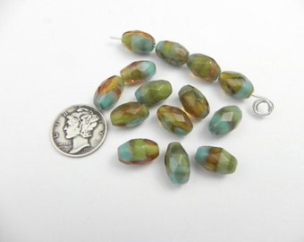 Cielo veneciano de cristal checo de 12 x 8 mm - 6 piezas