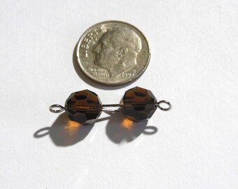 Topaz ahumado 8mm Vintage Swarovski Artículo 199/5000 Perlas - 6 Piezas
