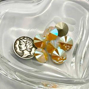 Yellow  Opal Shimmer F 47ss Swarovski Art 1122 Rivoli Cabochon
